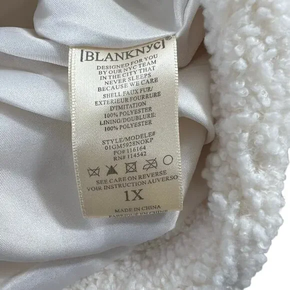 New Women’s BLANKNYC Teddy Button-up Shacket Size 1X